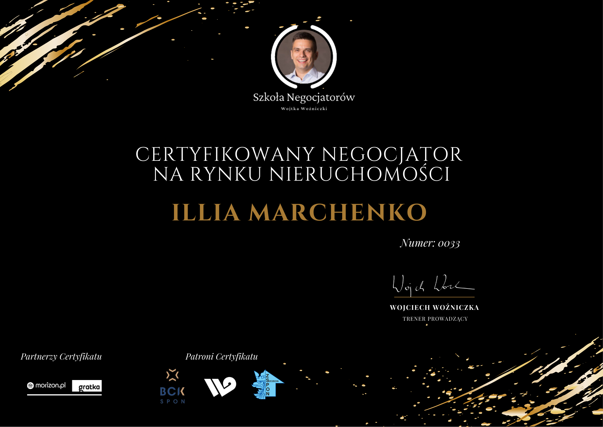 Illia Marchenko - Certyfikowany Negocjator na Rynku Nieruchomości